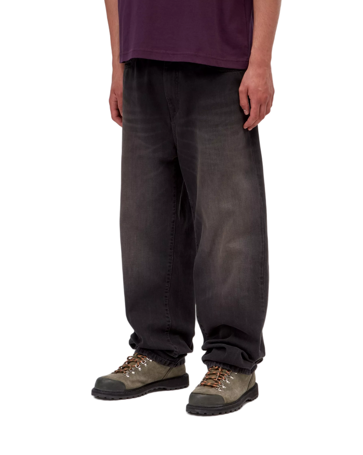 Carhartt WIP Aaron Cotton Denim Pants Black Marble
