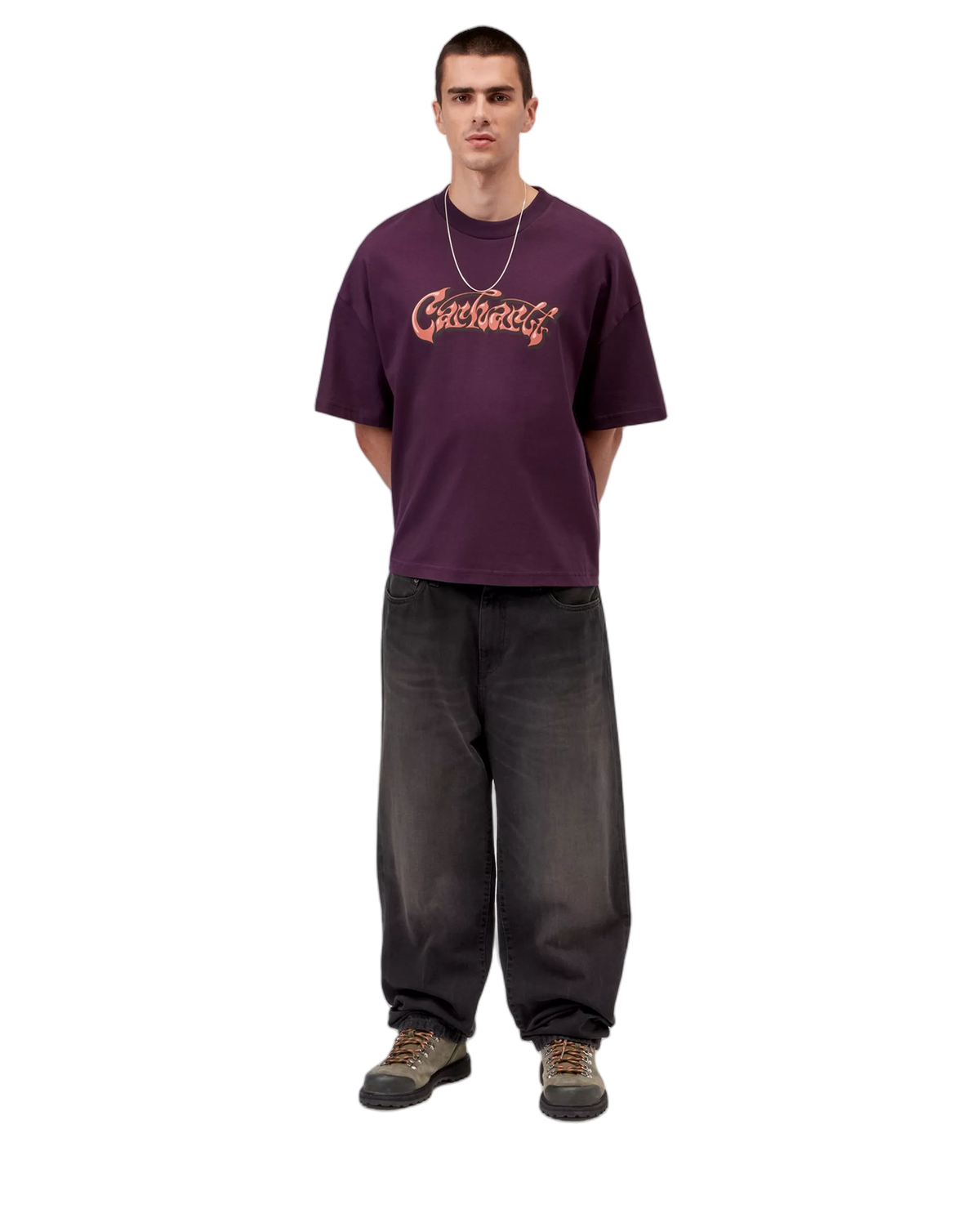 Carhartt WIP Aaron Cotton Denim Pants Black Marble