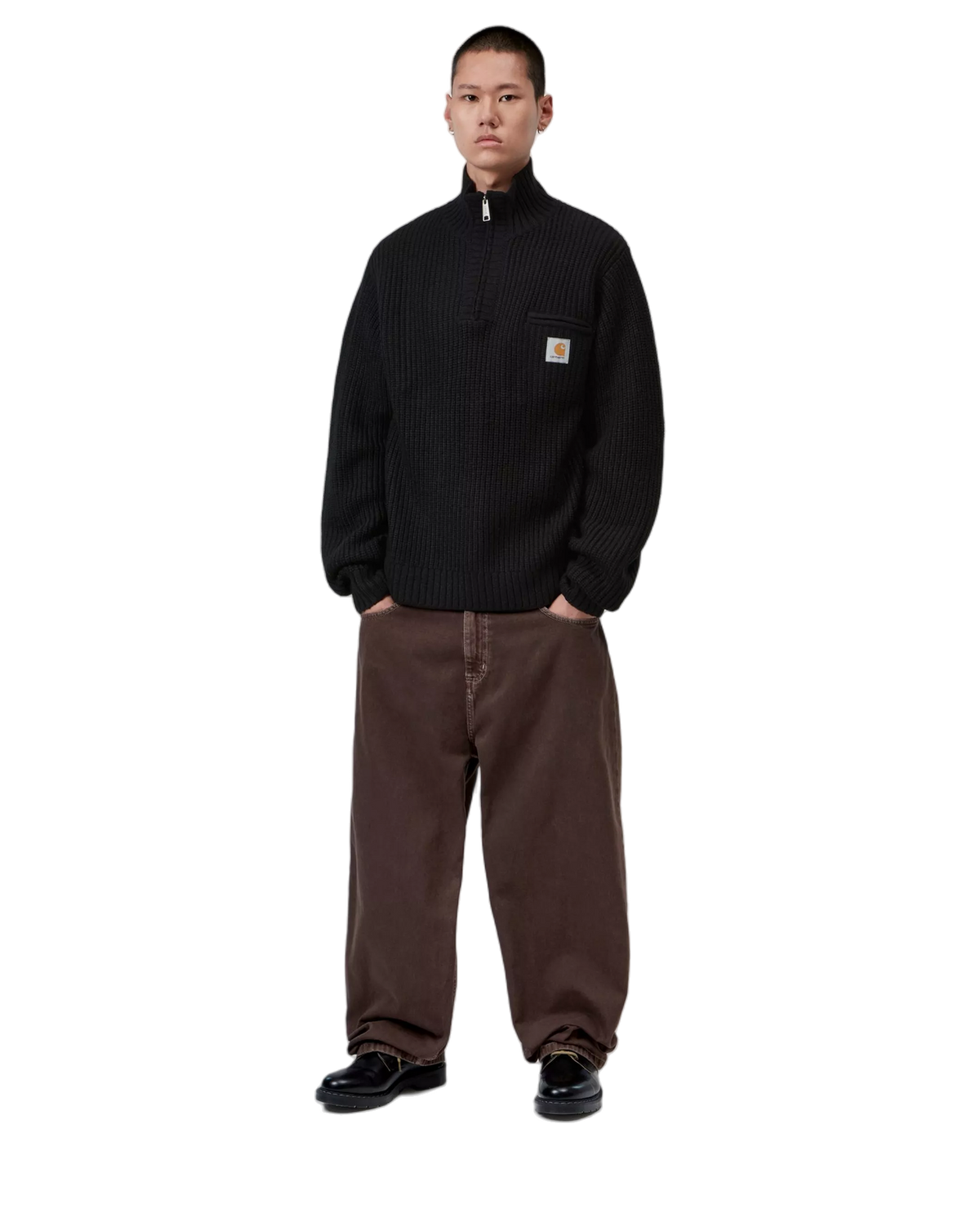 Carhartt WIP Detroit Half Zip Sweater - Black