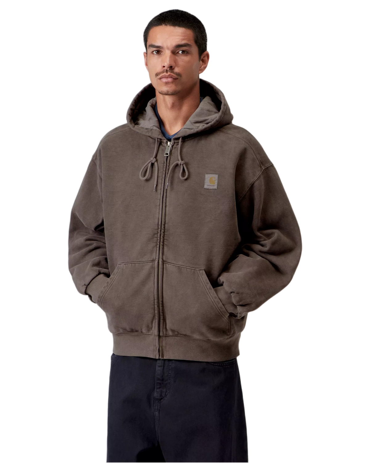 Carhartt WIP Hooded Vista Zip Jacket Garment Dyed Tobacco