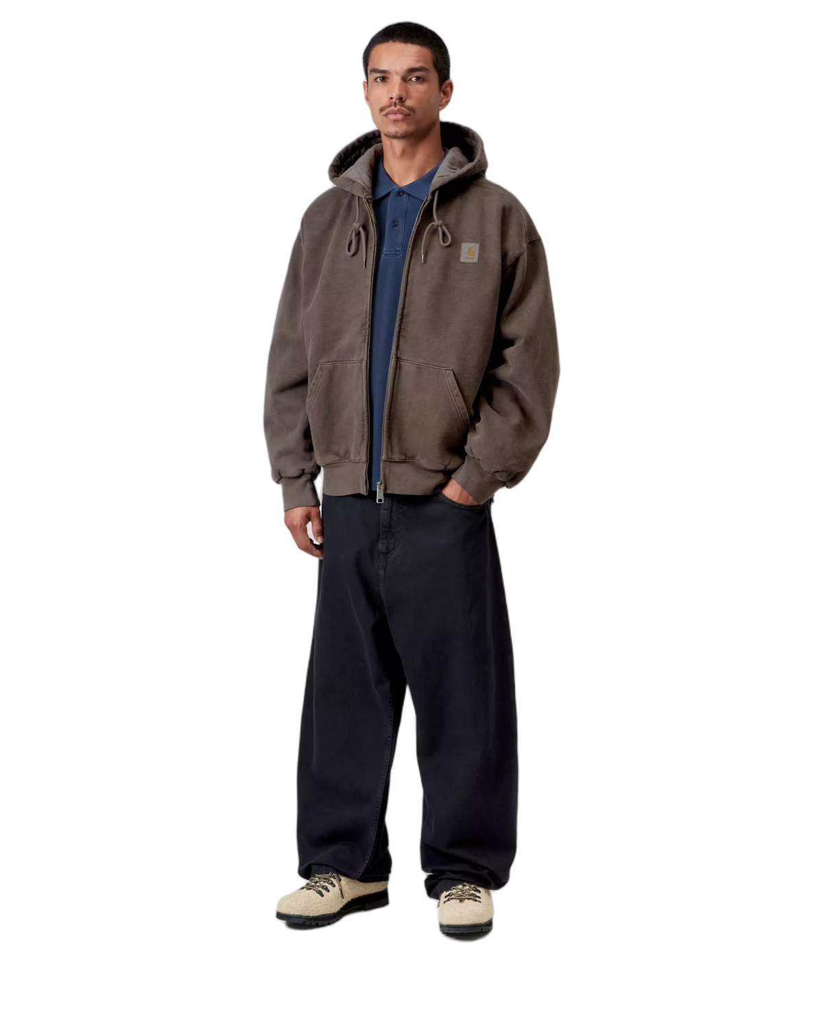 Carhartt WIP Hooded Vista Zip Jacket Garment Dyed Tobacco