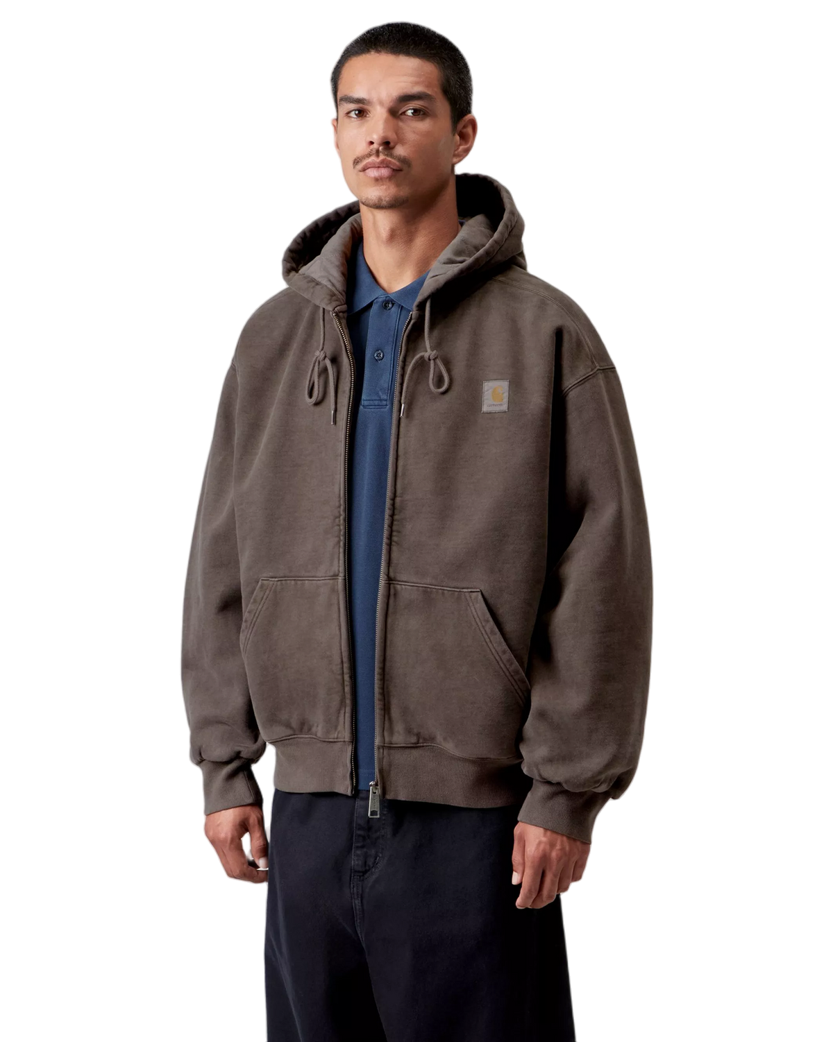 Carhartt WIP Hooded Vista Zip Jacket Garment Dyed Tobacco