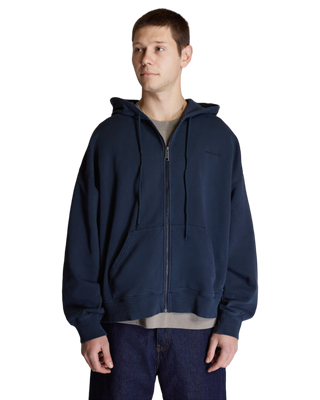 Carhartt WIP Hooded Benton Sweat Jacket Navy Blue