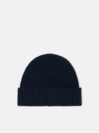 Stone Island N10B5 RWS GEELONG WOOL Beanie with Logo Patch Navy Blue