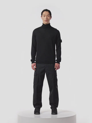 Stone Island 3100021 COTTON CANVAS_S.I. GHOST Pants Black