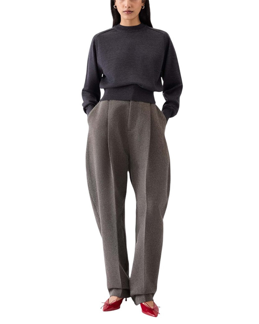 Jacquemus Logo Embroidery Wool Sweater Grey