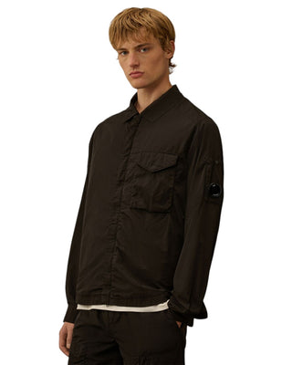 C.P. Company Chrome-R Lens Zipped Overshirt Black RSCMOS710A005904G