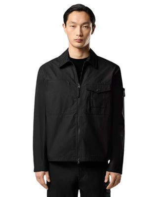 Stone Island 1200011 Cotton Overshirt Ghost Black
