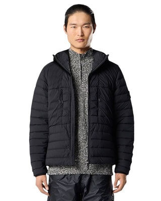 Stone Island 4100107 SEAMLESS TUNNEL NYLON DOWN-TC Hooded Down Jacket Black