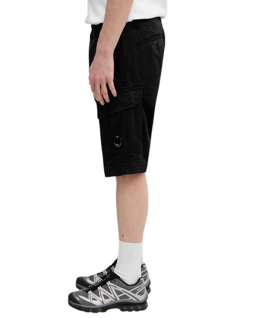 C.P. Company Sateen Stretch Cargo Shorts Black RSCMBE746A005694G