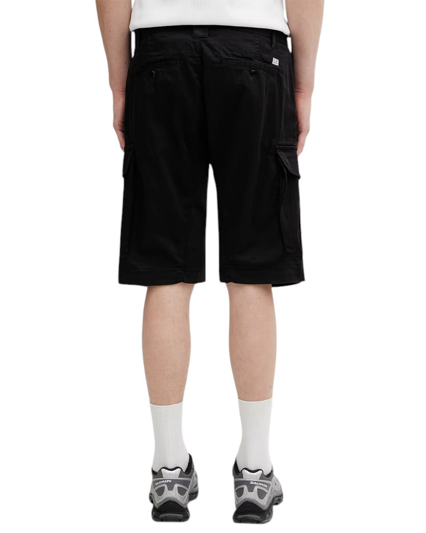 C.P. Company Sateen Stretch Cargo Shorts Black RSCMBE746A005694G