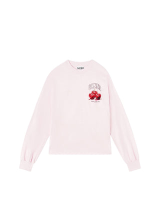 Ganni Fruit Long-Sleeve Chalk Pink