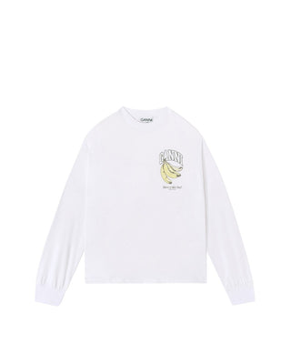 Ganni Fruit Long-Sleeve Bright White
