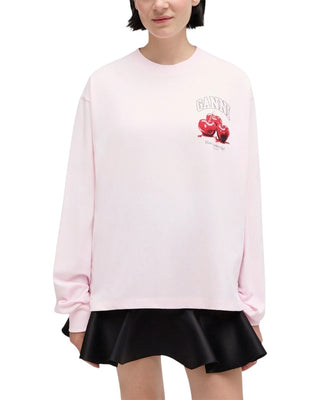 Ganni Fruit Long-Sleeve Chalk Pink