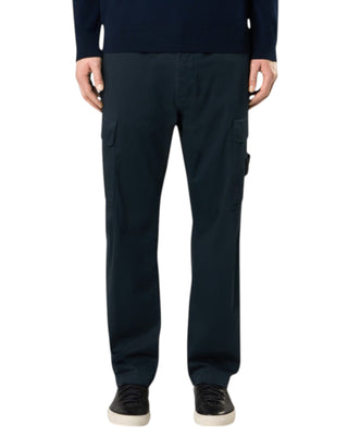 Stone Island 3100339 Organic Stretch Cotton Satin Cargo Trousers Navy Blue