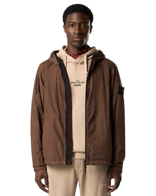 Stone Island 4100001 CRINKLE REPS NY Hooded Jacket Umber