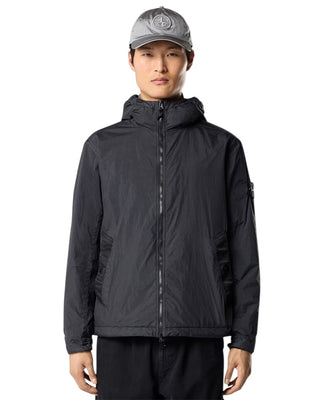 Stone Island 4100001 CRINKLE REPS NY Hooded Jacket Black