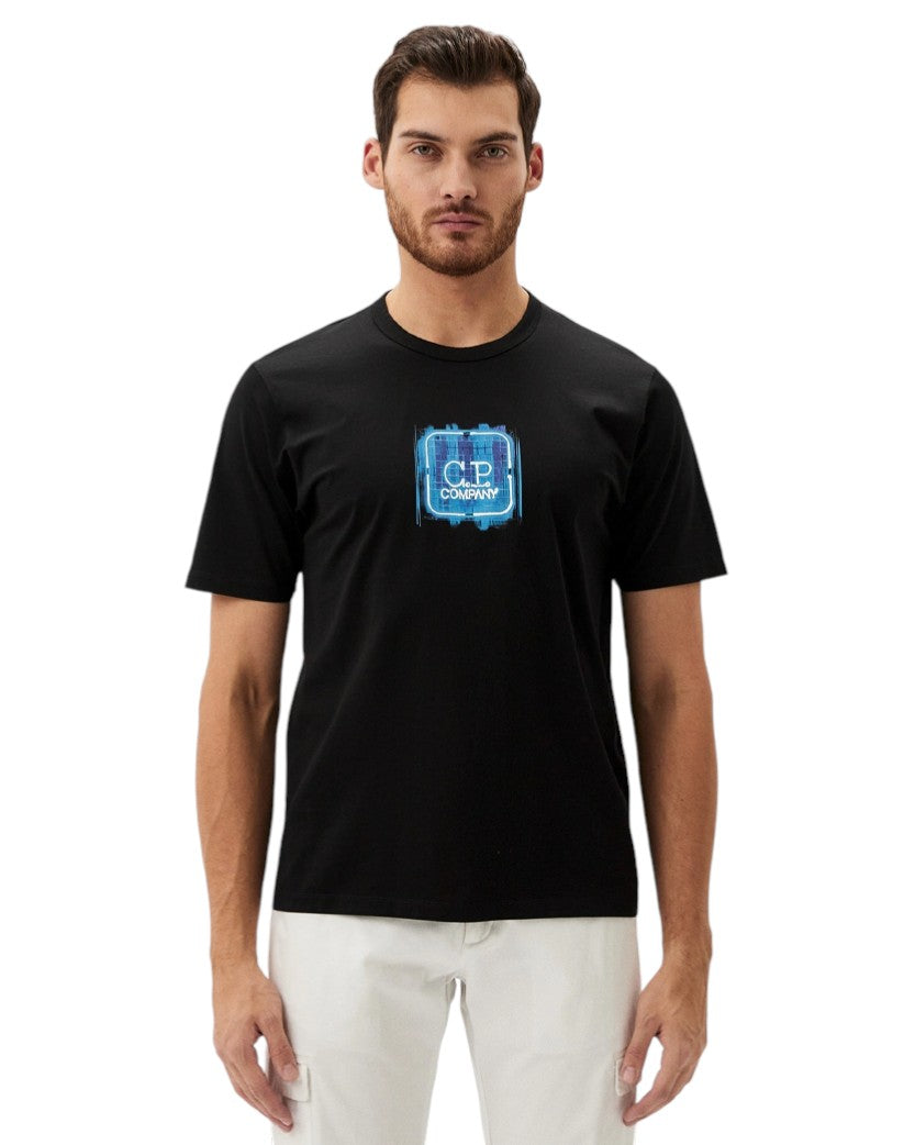 C.P. Company The Metropolis Series Mercerized Jersey Embossed Logo Badge T-Shirt Black