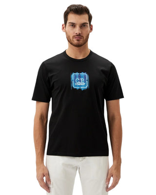 C.P. Company The Metropolis Series Mercerized Jersey Embossed Logo Badge T-Shirt Black