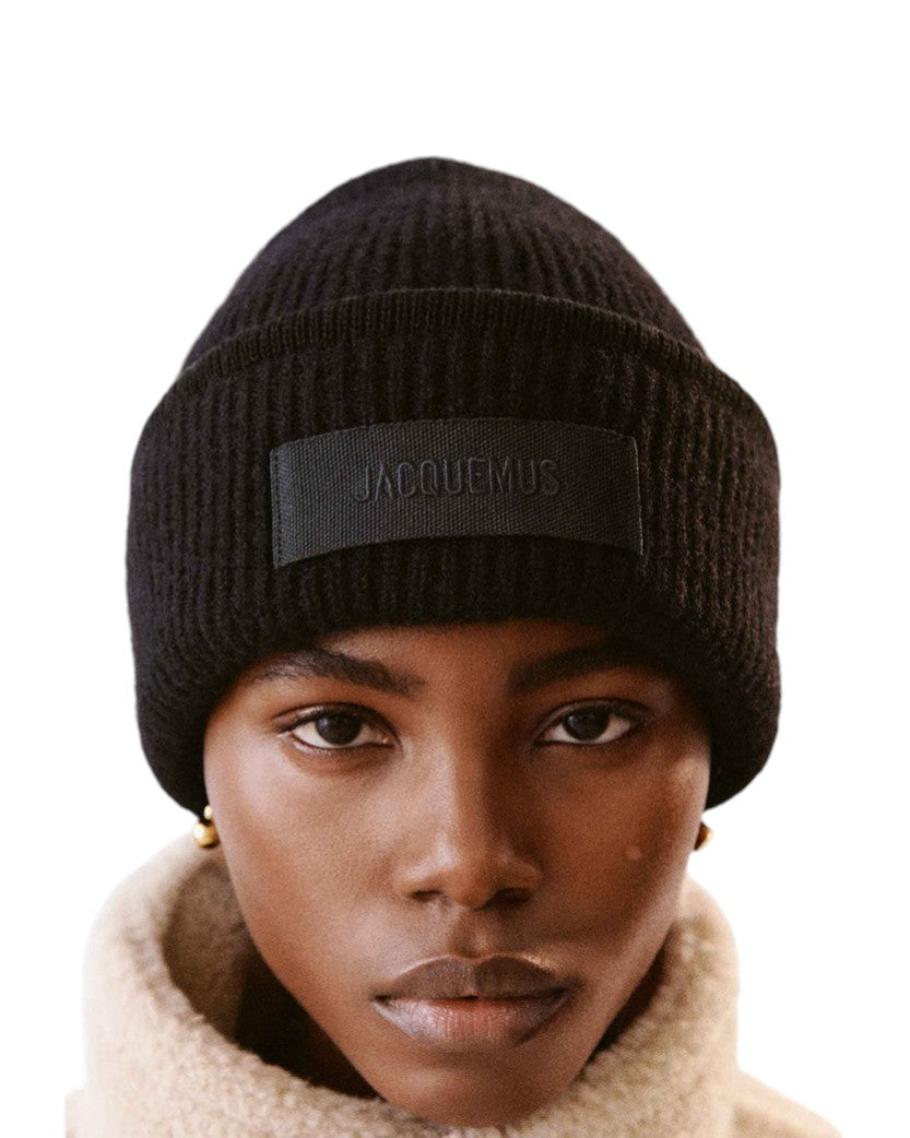 Jacquemus Grosgrain Beanie Black