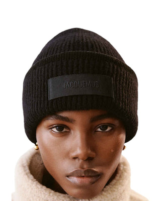 Jacquemus Grosgrain Beanie Black