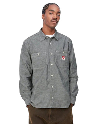Carhartt WIP Ls Clink Heart Shirt Bleach Rinsed Grey