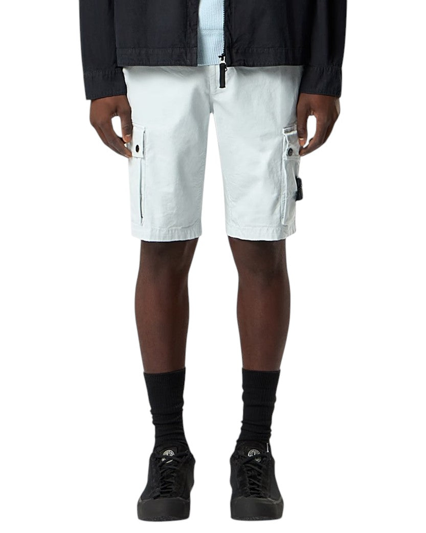 Stone Island L100019 STRETCH ORGANIC COTTON TWILL Cargo Bermuda Shorts Sky Blue