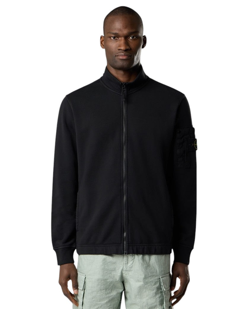 Stone Island 6100018 COTTON FLEECE Track Jacket Black