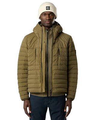 Stone Island 4100107 SEAMLESS TUNNEL NYLON DOWN-TC Hooded Down Jacket Military Green