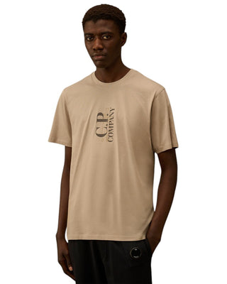 C.P. Company 30/1 Jersey Short Sleeve Printed T-Shirt Dove Grey 20CMTS084A005100W