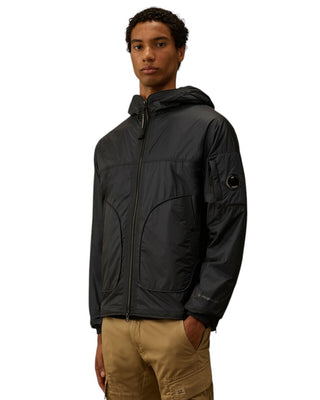 C.P. Company Nada Shield Packable Primaloft® Evolve Hooded Lens Jacket Black 20CMOW070A110467W