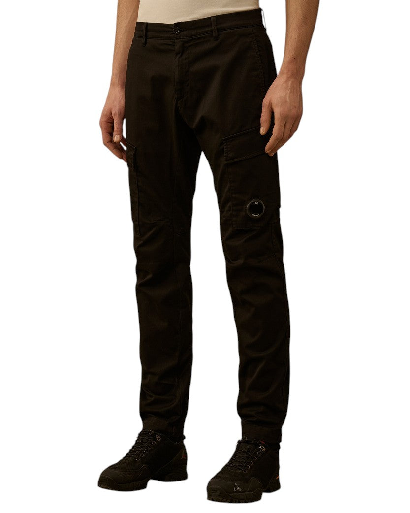 C.P. Company Stretch Sateen Ergonomic Cargo Pants Black 20CMPA134A005694G