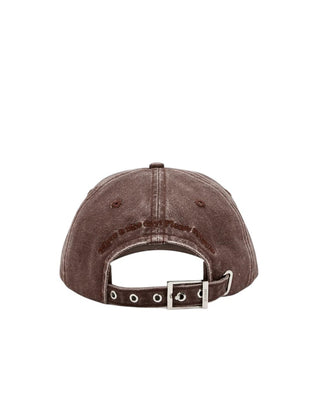 Ganni Washed Canvas Cap Chocolate Plum