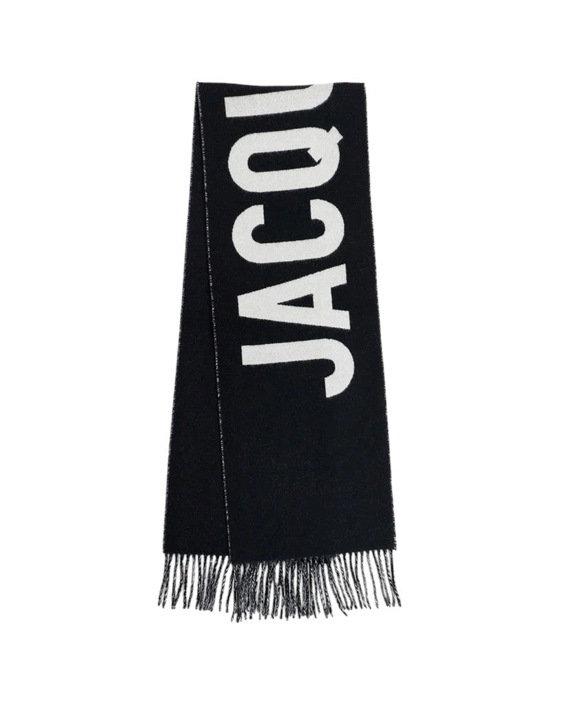 Jacquemus 'Lecharpe' Logo Scarf Black White