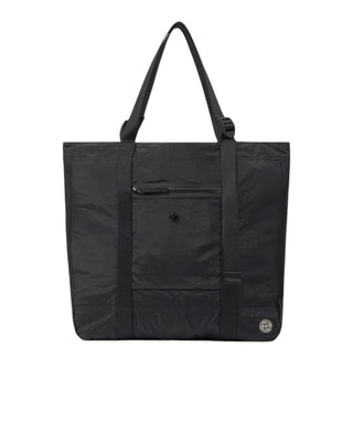 Stone Island 9200012 COATED NYLON METAL IN ECONYL® Tote Bag Black