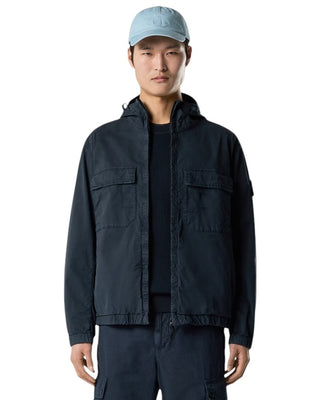 Stone Island 4100077 STRETCH ORGANIC COTTON TWILL Hooded Jacket Navy Blue