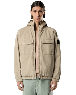 Stone Island 4100077 STRETCH ORGANIC COTTON TWILL Hooded Jacket Desert Beige