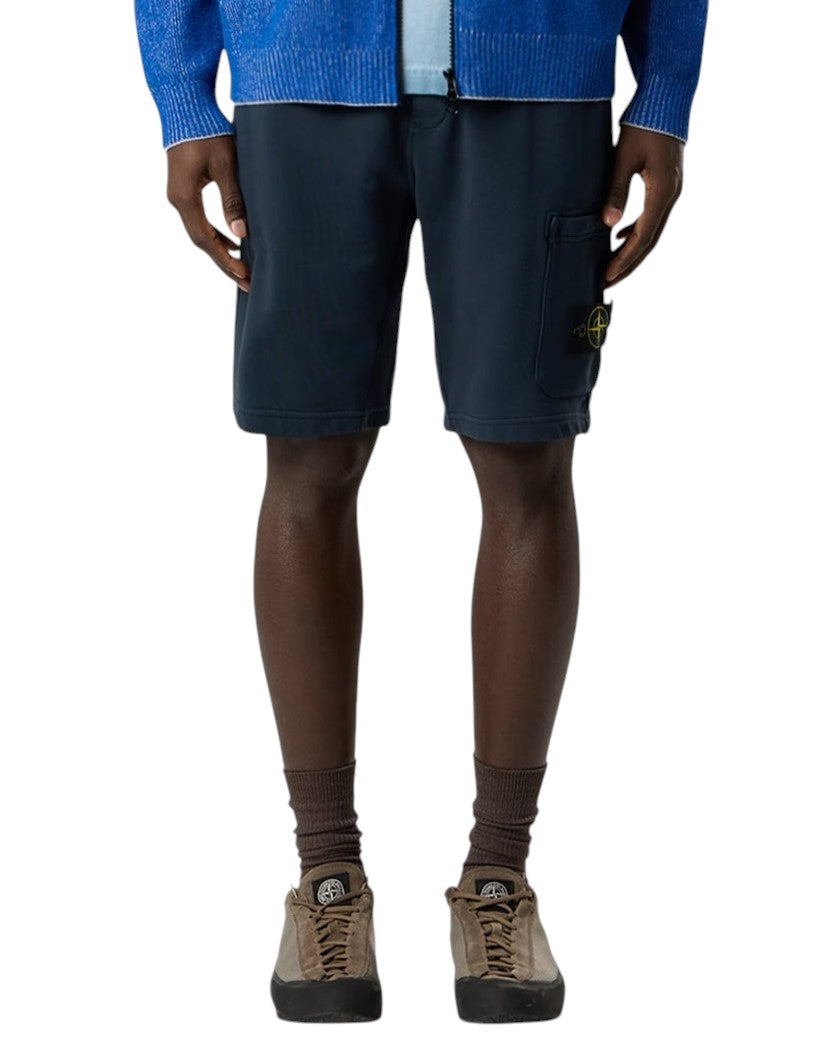 Stone Island 6200011 ORGANIC COTTON FLEECE Shorts Navy Blue
