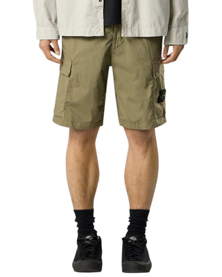 Stone Island L100020 STRETCH COTTON TELA 'PARACADUTE' Cargo Bermuda Shorts Military Green