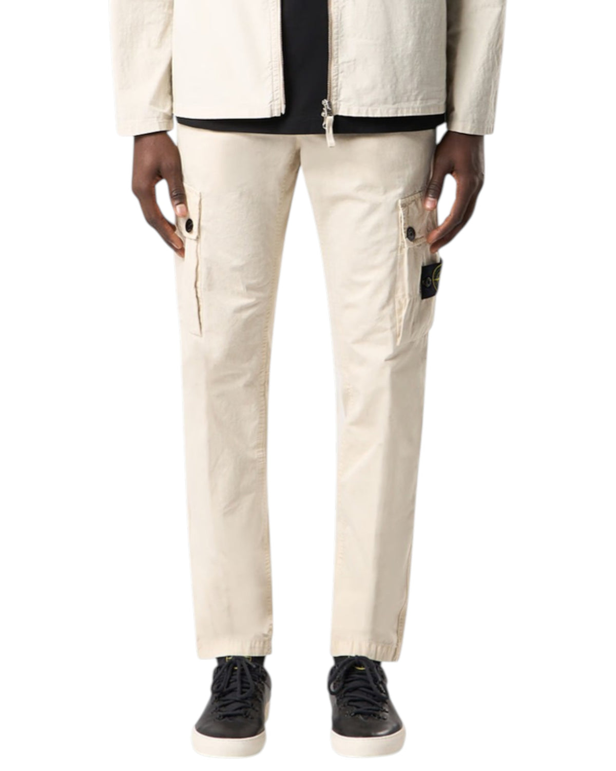 Stone Island 3100303 Brushed Organic Cotton Canvas 'OLD' Effect Pants Sand
