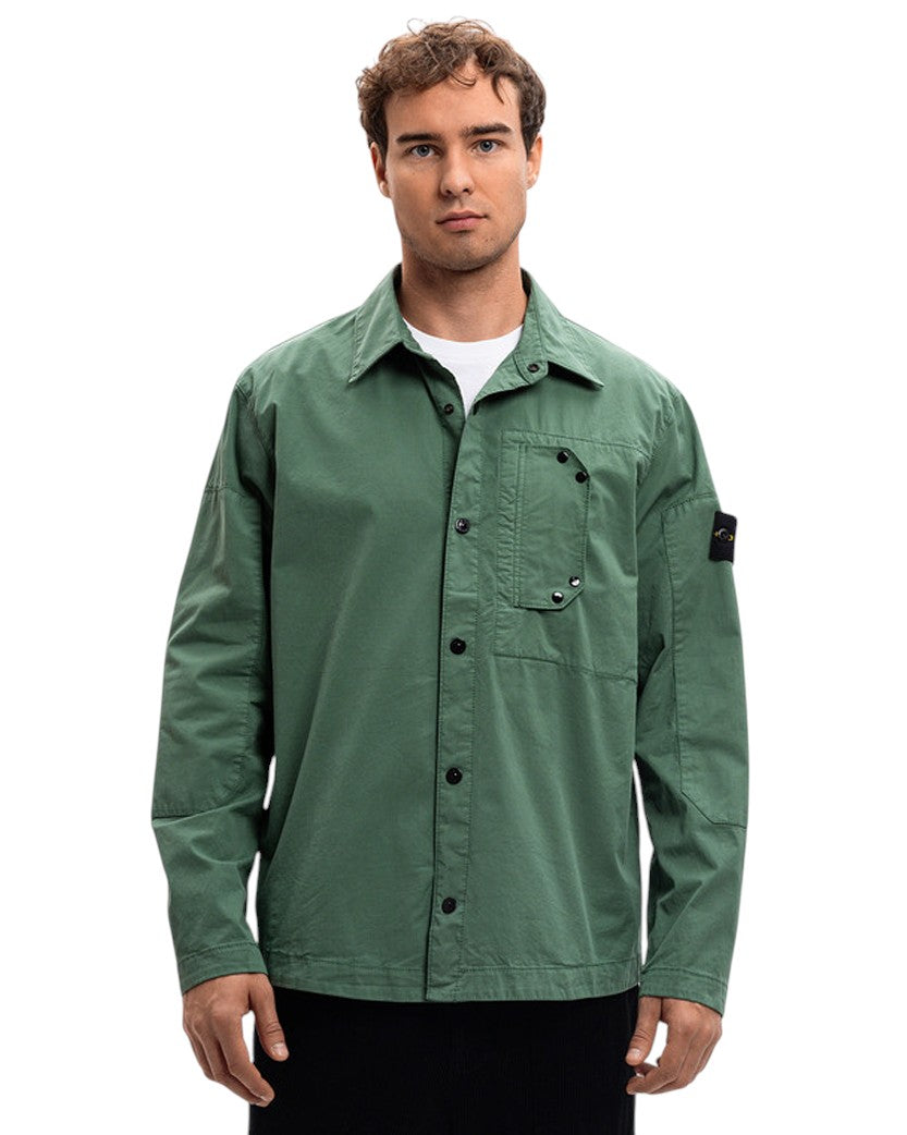Stone Island 11910 SUPIMA COTTON TWILL STRETCH-TC Overshirt Sage Green