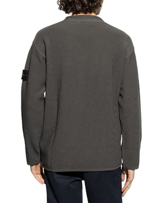 Stone Island 5100063 COTTON NYLON Mock Neck Jumper Lead Grey