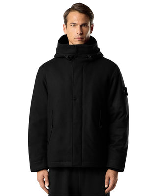 Stone Island 4100103 WOOL NYLON FLANNEL Ghost Jacket Black