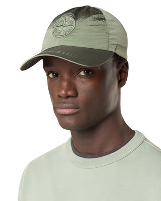 Stone Island 9100995 Nylon Metal 6-Panel Logo Cap Green