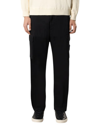 Stone Island 3100339 Organic Stretch Cotton Satin Cargo Trousers Black