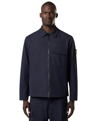 Stone Island 1200010 PANAMA COTTON  Overshirt Ink Blue