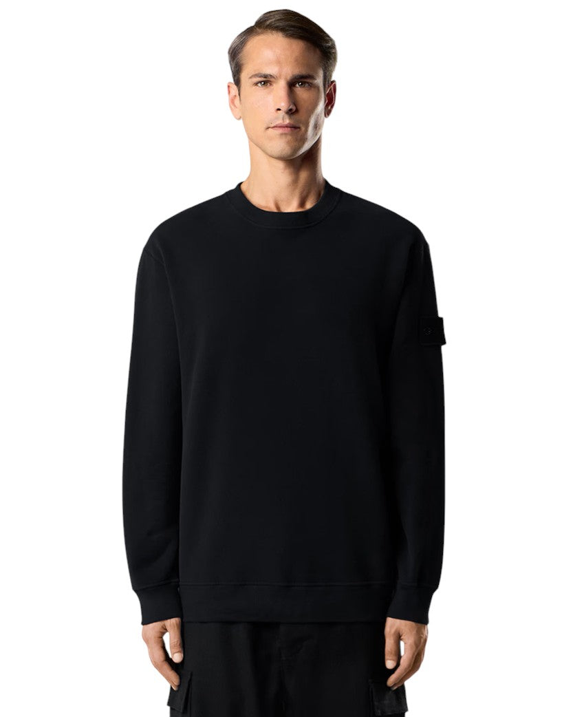 Stone Island 6100069 STRETCH COTTON FLEECE GHOST Crewneck Sweatshirt Black