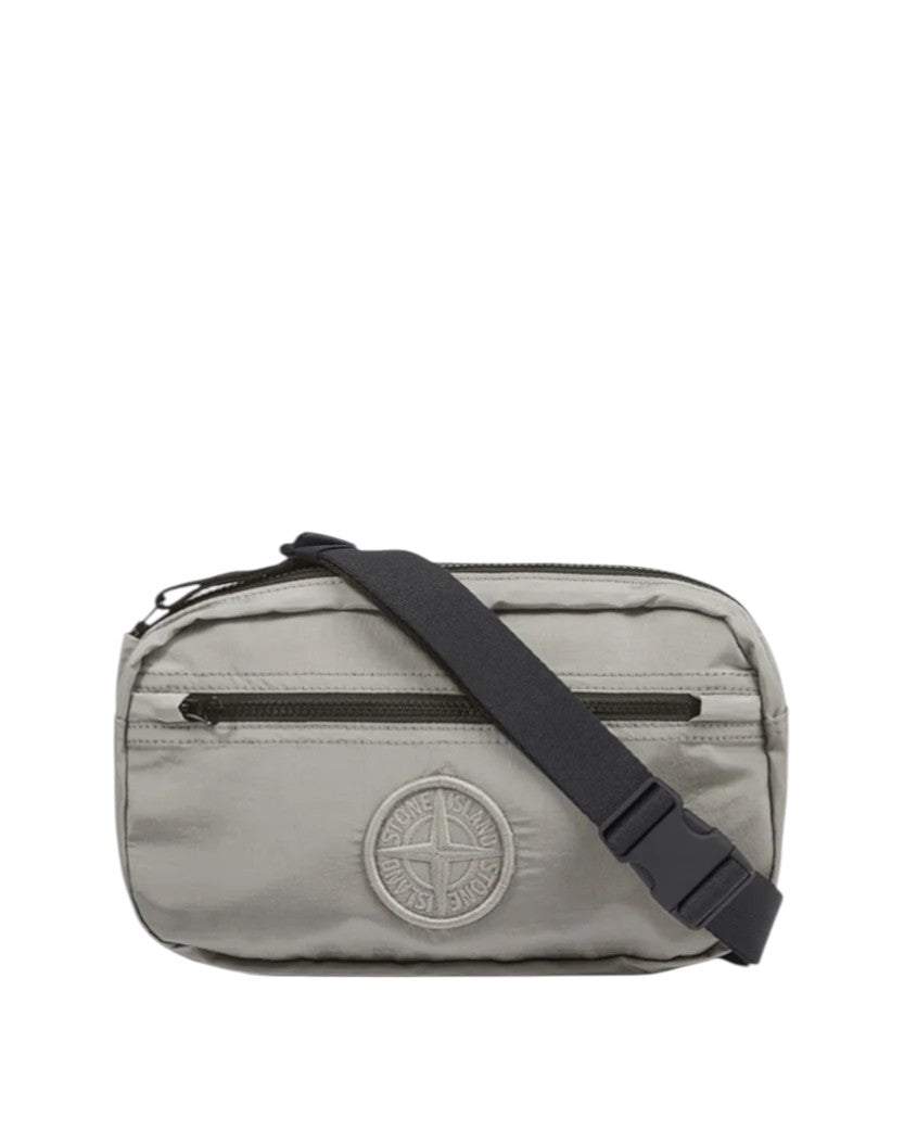 Stone Island 9200915 NYLON METAL IN ECONYL® Padded Belt Bag Pearl Grey