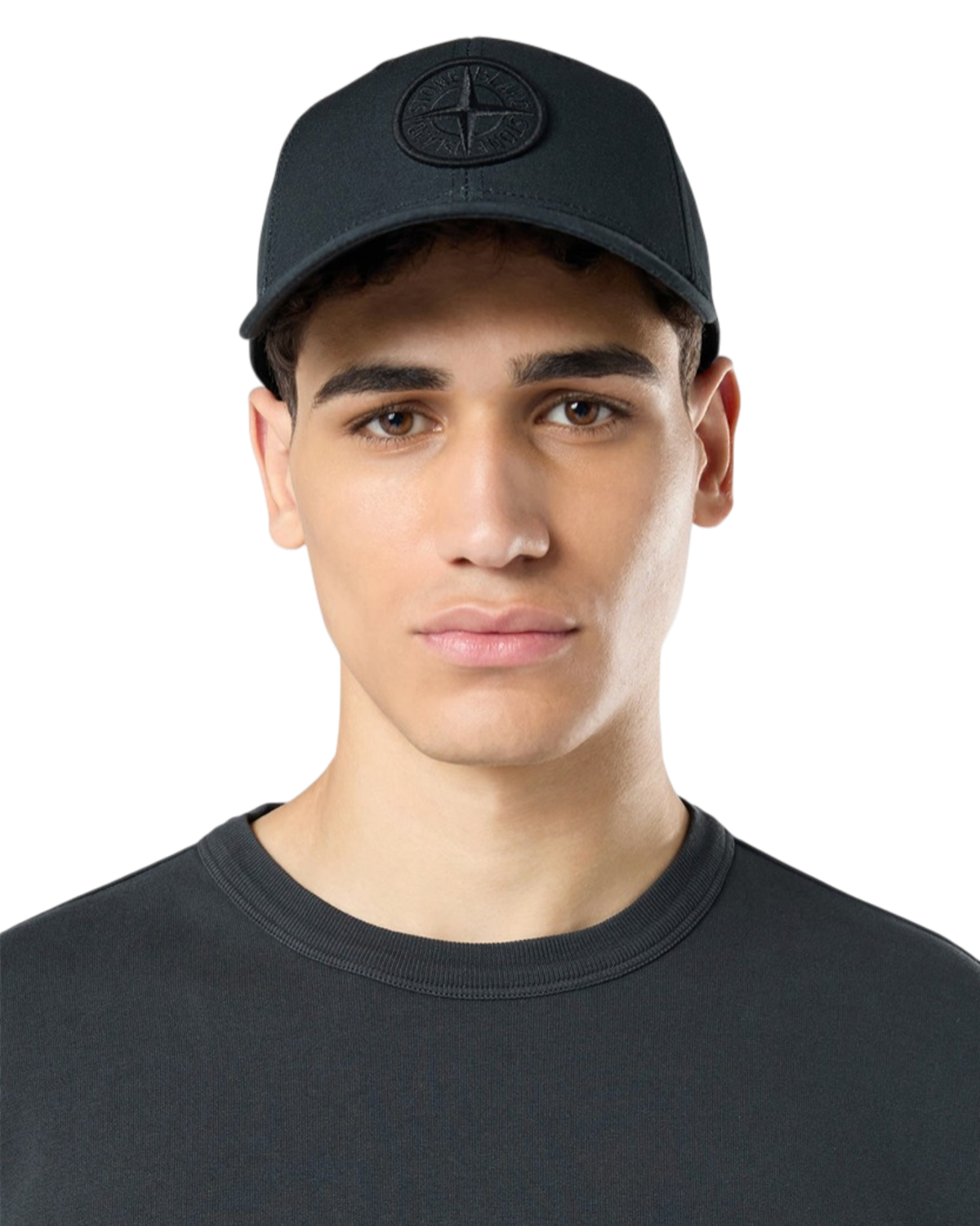 Stone Island 9100013 Cotton Reps Baseball Cap Compass Black