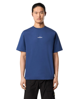 Stone Island 21002RC Combed Organic Cotton Jersey T-shirt  'Compass Camo' Print Blue